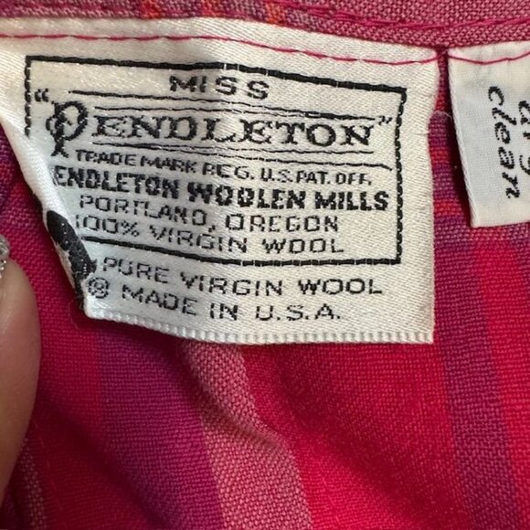 Vintage Red & Pink Plaid Pleated Midi Skirt - Picture 8 of 9